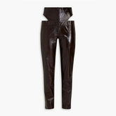 Black leather pants on a white background